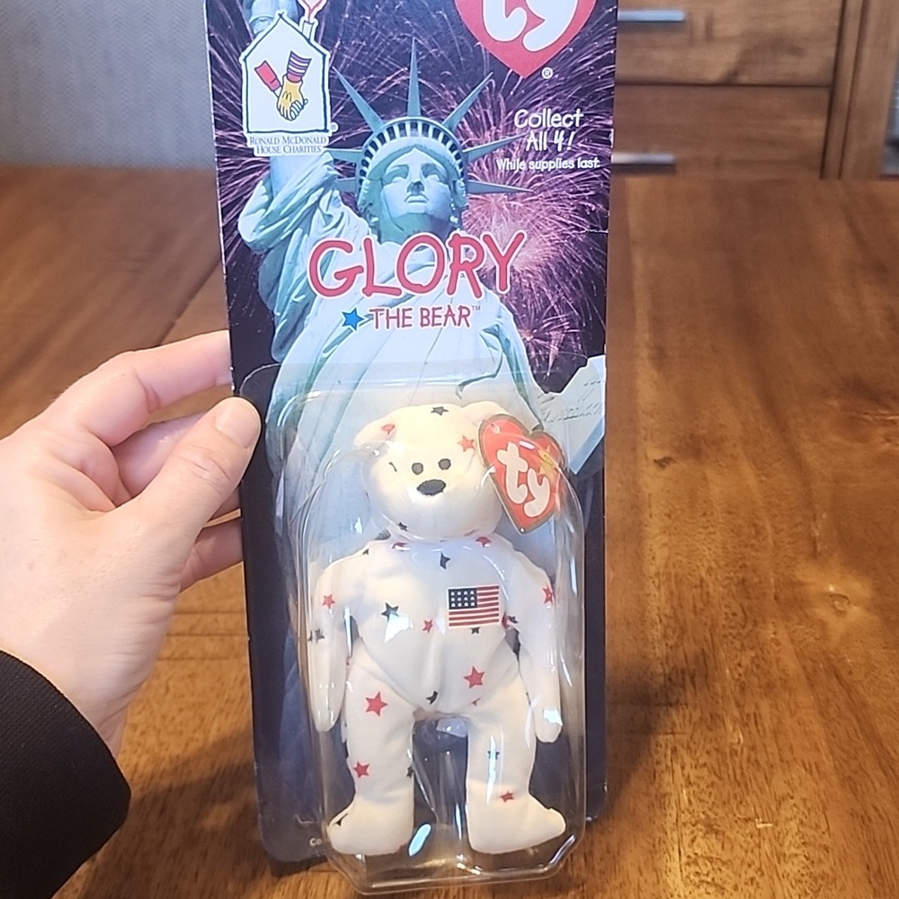 GLORY The Bear TY Beanie Babies Collectible Rare Printing Errors "1993, O…